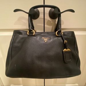 Prada black leather Tote with gold hardware